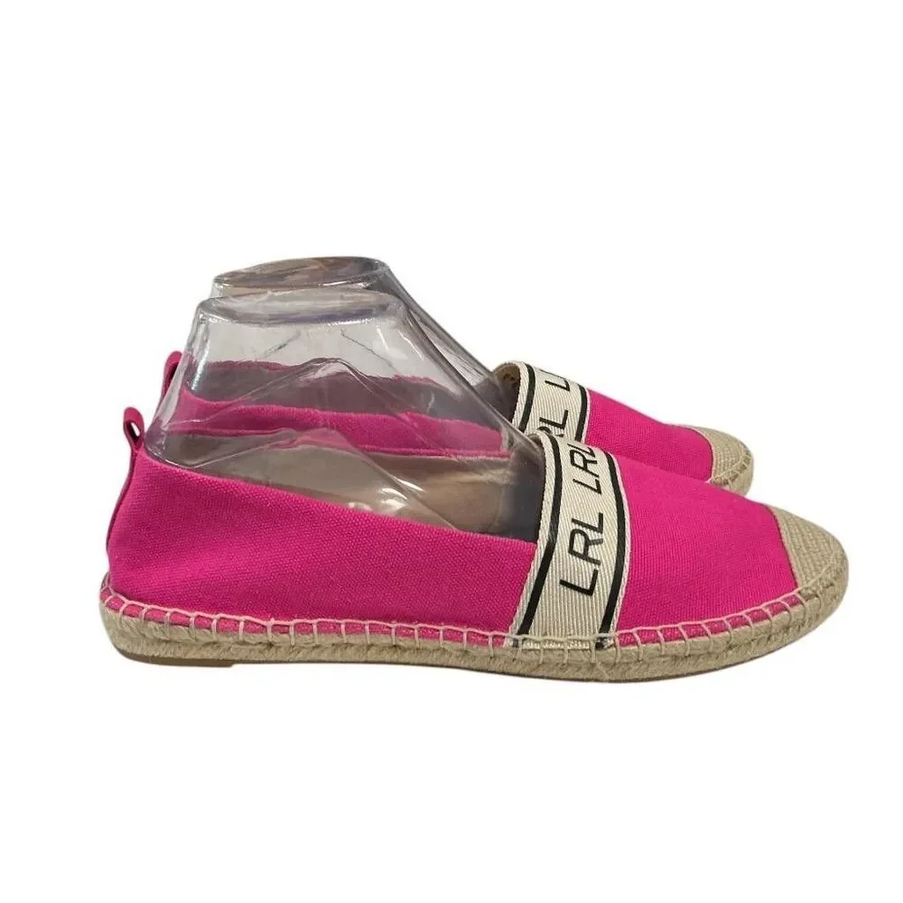 Lauren Ralph Lauren Shoes Women 10 Pink Canvas Caylee Espadrille Slip On Vegan